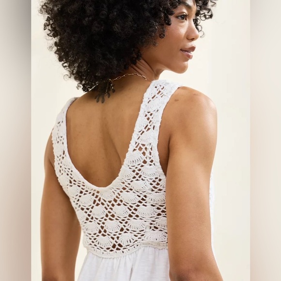 🔆 Aerie White Crochet Maxi Dress - Small NWT - Picture 3 of 6